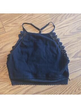 Black Festival Crop Top Size Small